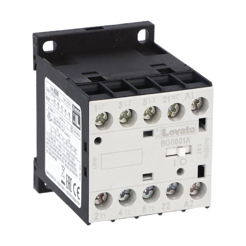 Lovato Electric 11BG0601A230 11BG0601A230 Lovato - Three-pole contactor, IEC operating current Ie (AC3) = 6A, AC coil 50/60Hz, 230VAC, 1NC auxiliary contact Lovato Electric 11BG0601A230 11BG0601A230 Lovato - Three-pole contactor, IEC operating current Ie (AC3) = 6A, AC coil 50/60Hz, 230VAC, 1NC auxiliary contact