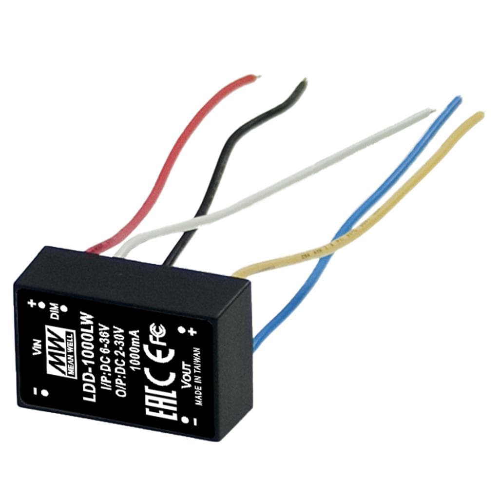 MEAN WELL LDD-600LW DC-DC Step down LED driver Constant Current (CC); Input 9-36Vdc; Output 0.6A at 2-32Vdc; Wired in- output; Dimming with PWM and remote ON/OFF MEAN WELL LDD-600LW DC-DC Step down LED driver Constant Current (CC); Input 9-36Vdc; Output 0.6A at 2-32Vdc; Wired in- output; Dimming with PWM and remote ON/OFF