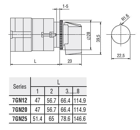 Lovato Electric 7GN2554U11 7GN2554U11 Lovato - Rotary cam switch 7GN series, changeover switch without 0, 1 pole 25A, for front mounting with black handle without front plate for hole dia: 22mm fixing Lovato Electric 7GN2554U11 7GN2554U11 Lovato - Rotary cam switch 7GN series, changeover switch without 0, 1 pole 25A, for front mounting with black handle without front plate for hole dia: 22mm fixing
