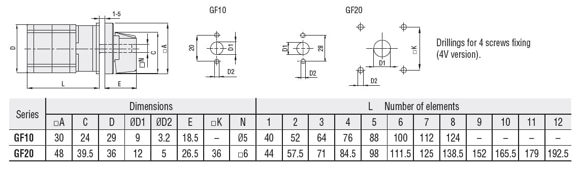Lovato Electric GF2069U GF2069U Lovato - Rotary cam switch GF series, changeover switch without 0, 4 poles 20A, for front mounting with black handle, front plate 48X48mm Lovato Electric GF2069U GF2069U Lovato - Rotary cam switch GF series, changeover switch without 0, 4 poles 20A, for front mounting with black handle, front plate 48X48mm