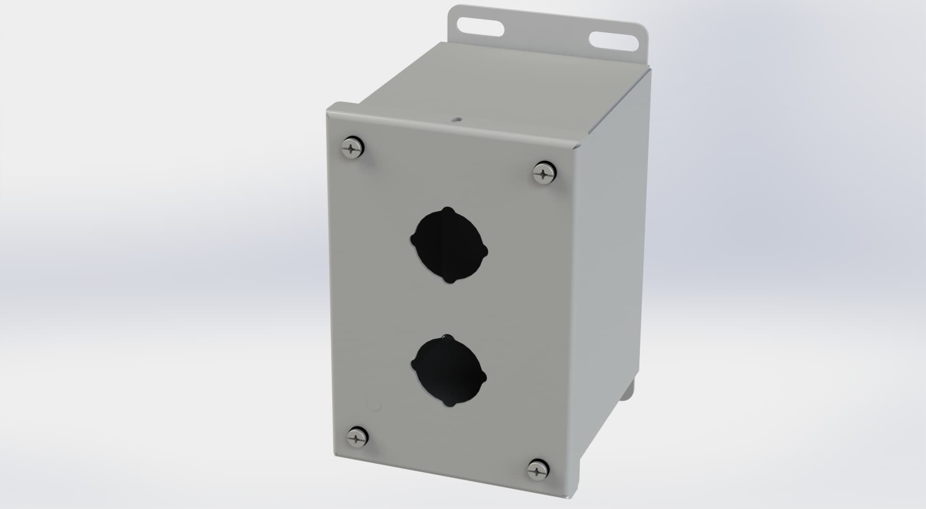 Saginaw Control SCE-2PBX PBX Enclosure, Height:6.00", Width:4.00", Depth:4.75", ANSI-61 gray powder coating inside and out. Saginaw Control SCE-2PBX PBX Enclosure, Height:6.00", Width:4.00", Depth:4.75", ANSI-61 gray powder coating inside and out.