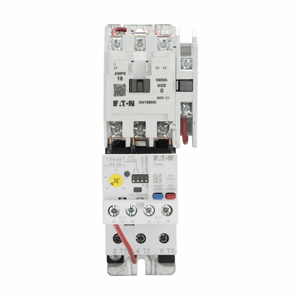 Eaton AN19BN0T5E020 AN19BN0T5E020 Eaton - Eaton Freedom NEMA motor control starter,NEMA Non-reversing Freedom Series starter,With C440 EOLR Std Feature set,SEL Reset,SEL Class (10A,10,20,30),24V/60 Hz,24V/50 Hz coil voltage,Horizontal mount,18A,4-20A fla range,Size 0 Eaton AN19BN0T5E020 AN19BN0T5E020 Eaton - Eaton Freedom NEMA motor control starter,NEMA Non-reversing Freedom Series starter,With C440 EOLR Std Feature set,SEL Reset,SEL Class (10A,10,20,30),24V/60 Hz,24V/50 Hz coil voltage,Horizontal mount,18A,4-20A fla range,Size 0