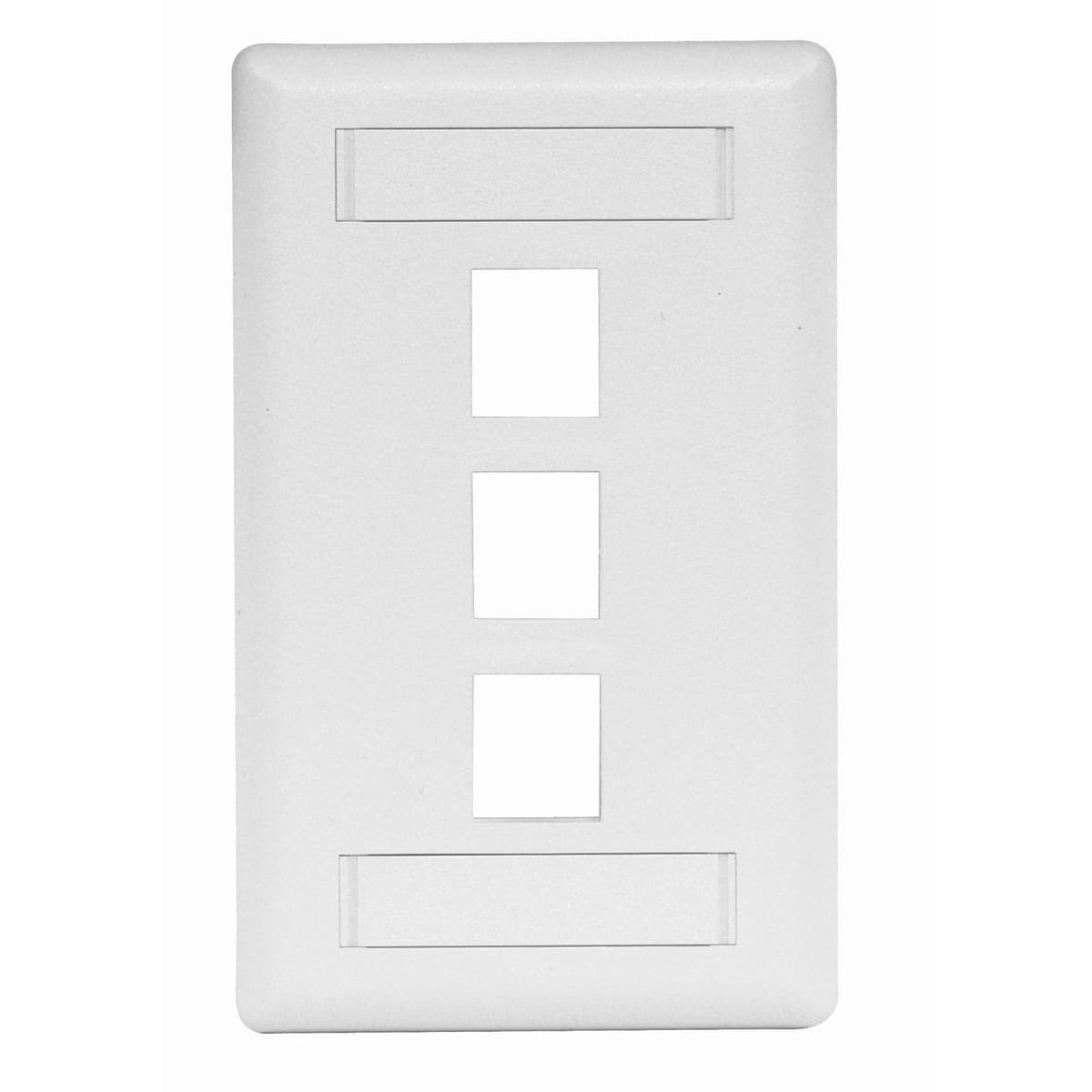Hubbell IFP13W Phone/Data/Multimedia Face Plate, Face Plate, Rear-Loading, 3-Port, Single-Gang, White ; Fits all Hubbell keystone connections (AV, data and fiber) ; Supplied with paper labels, clear and color match screw covers ; Secure ; Requires removal to access con Hubbell IFP13W Phone/Data/Multimedia Face Plate, Face Plate, Rear-Loading, 3-Port, Single-Gang, White ; Fits all Hubbell keystone connections (AV, data and fiber) ; Supplied with paper labels, clear and color match screw covers ; Secure ; Requires removal to access con