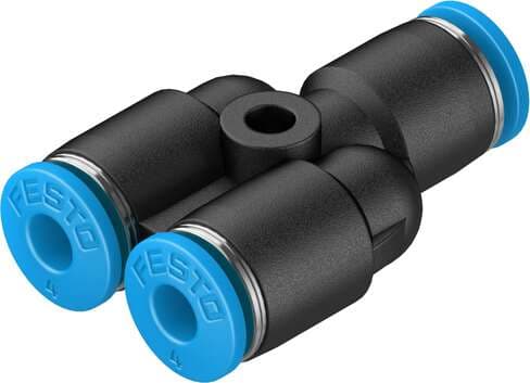 Festo 153148 push-in Y-connector QSY-4 Size: Standard, Nominal size: 2,3 mm, Assembly position: Any, Container size: 10, Design structure: Push/pull principle Festo 153148 push-in Y-connector QSY-4 Size: Standard, Nominal size: 2,3 mm, Assembly position: Any, Container size: 10, Design structure: Push/pull principle