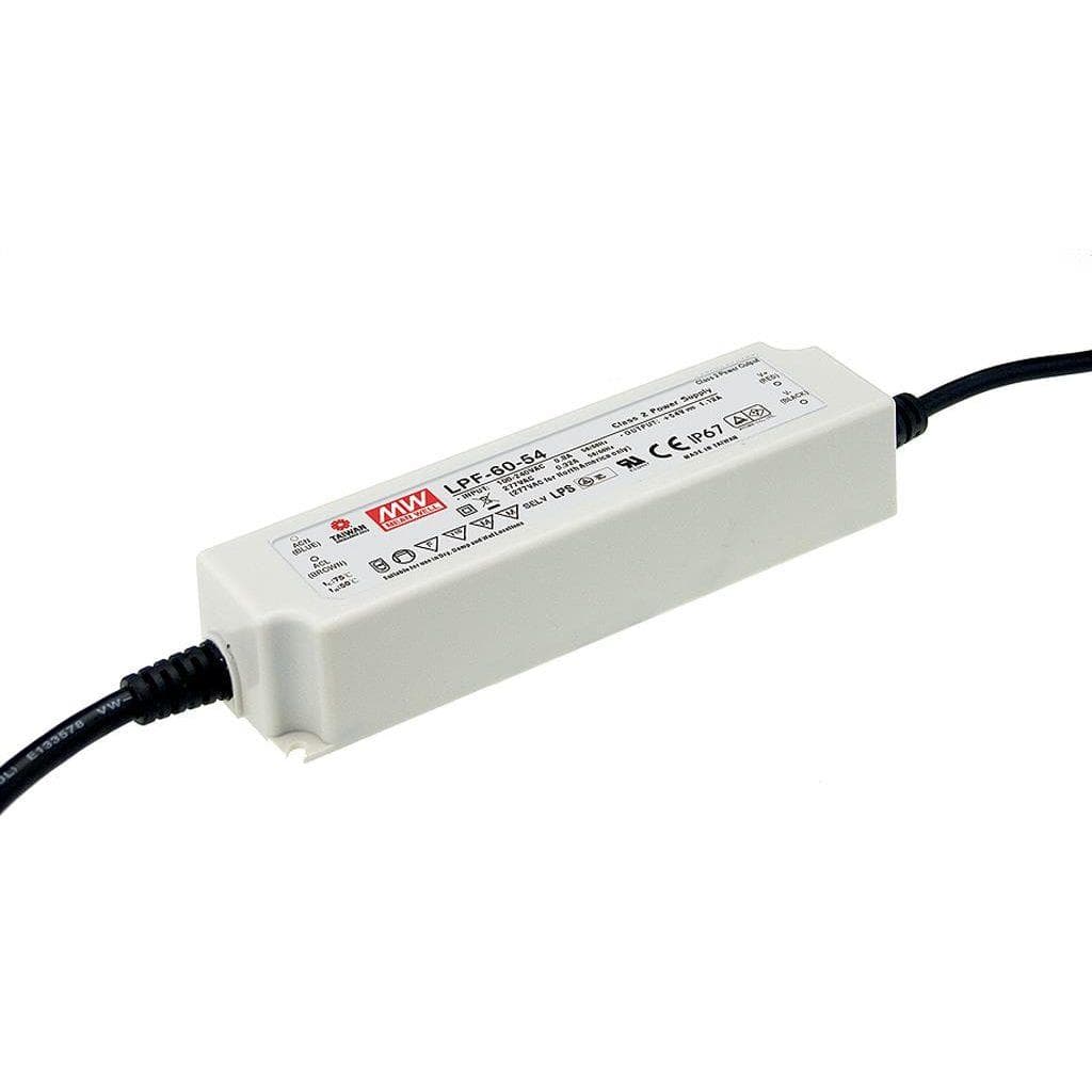MEAN WELL LPF-60-36 AC-DC Single output LED driver Mix mode (CV+CC); Output 36Vdc at 1.67A; cable output MEAN WELL LPF-60-36 AC-DC Single output LED driver Mix mode (CV+CC); Output 36Vdc at 1.67A; cable output