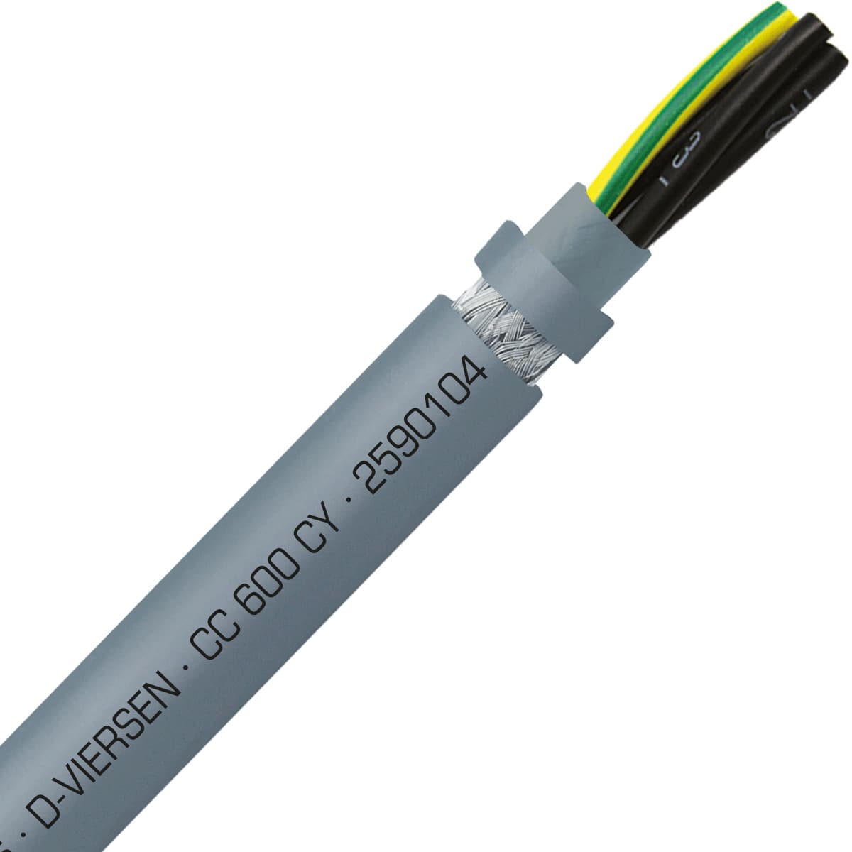 SAB 2590104 CC 600 CY - 1 AWG/4c, shielded oil resistant PVC flexible control cable, 600V, UL, CSA, VDE, CE, RoHS SAB 2590104 CC 600 CY - 1 AWG/4c, shielded oil resistant PVC flexible control cable, 600V, UL, CSA, VDE, CE, RoHS