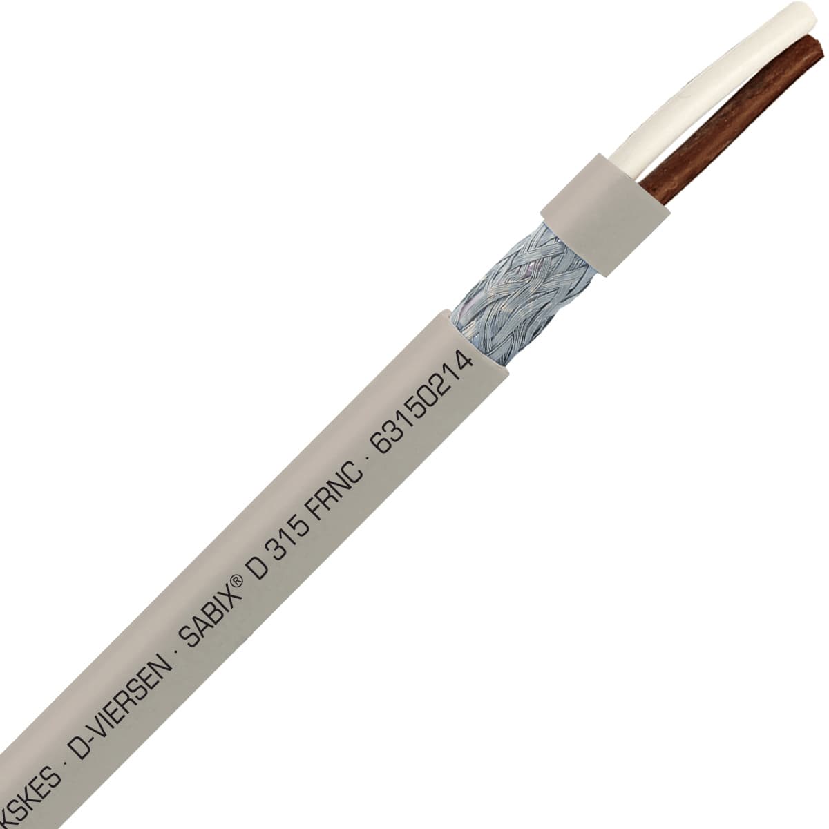 SAB 63150214 SABIX D 315 FRNC -26 AWG/2c, halogen-free flame retardant flexible SABIX data cable, CE, RoHS SAB 63150214 SABIX D 315 FRNC -26 AWG/2c, halogen-free flame retardant flexible SABIX data cable, CE, RoHS