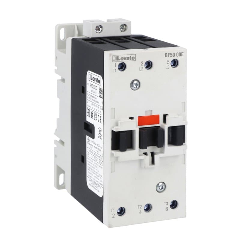 Lovato Electric BF5000E024 BF5000E024 Lovato - Three-pole contactor, IEC operating current Ie (AC3) = 50A, AC/DC coil, 20...48VAC/DC Lovato Electric BF5000E024 BF5000E024 Lovato - Three-pole contactor, IEC operating current Ie (AC3) = 50A, AC/DC coil, 20...48VAC/DC