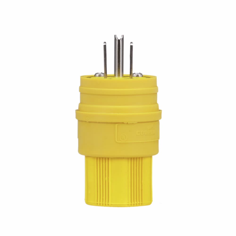 Eaton 14W47 14W47 Eaton - Eaton Arrow Hart watertight straight blade plug,#18-10 AWG,15A,Industrial,125V,Back wire,Yellow,Nickel-plated brass,IP67,Santoprene thermoplastic elastomer,5-15P,Two-pole,three-wire,grounding,Screw,0.30-0.65" in diameter,Thermoplastic,Bulk Eaton 14W47 14W47 Eaton - Eaton Arrow Hart watertight straight blade plug,#18-10 AWG,15A,Industrial,125V,Back wire,Yellow,Nickel-plated brass,IP67,Santoprene thermoplastic elastomer,5-15P,Two-pole,three-wire,grounding,Screw,0.30-0.65" in diameter,Thermoplastic,Bulk