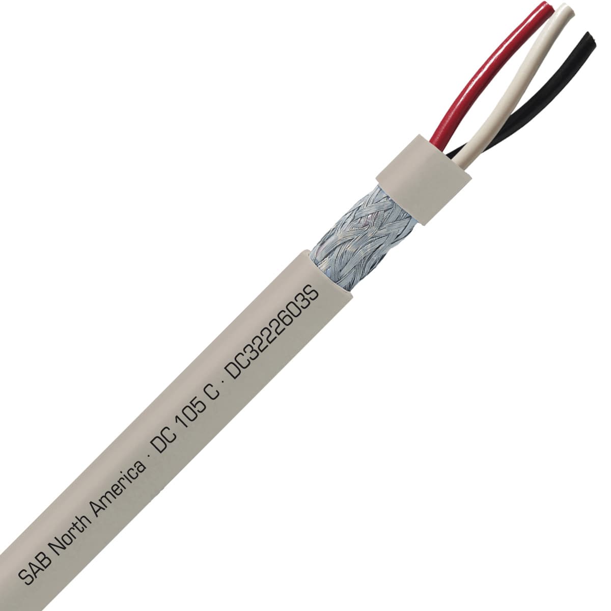 SAB DC3222603S DC 105 C - 26 AWG/3c, shielded flexible oil resistant data cable, UL, CSA, CE, RoHS SAB DC3222603S DC 105 C - 26 AWG/3c, shielded flexible oil resistant data cable, UL, CSA, CE, RoHS