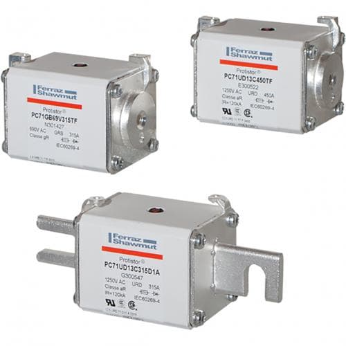 Mersen R300717 R300717 Mersen - Square Body High-Speed Fuse Protistor® Size 71 aR 1250VAC IEC 1300VAC UL 280A With Striker Slotted Blades long Mersen R300717 R300717 Mersen - Square Body High-Speed Fuse Protistor® Size 71 aR 1250VAC IEC 1300VAC UL 280A With Striker Slotted Blades long