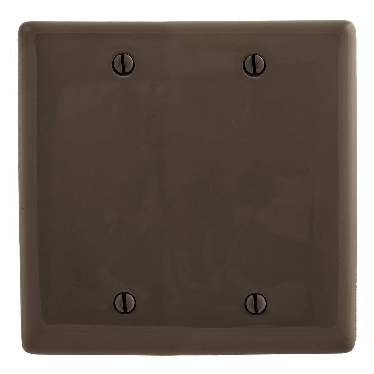 Hubbell NP23 Wallplates and Box Covers, Wallplate, Nylon, 2-Gang, 2) Blank, Box Mount, Brown ; Reinforcement ribs for extra strength ; High-impact, self-extinguishing nylon material ; Captive screw feature holds mounting screw in place ; Standard Size is 1/8" larger Hubbell NP23 Wallplates and Box Covers, Wallplate, Nylon, 2-Gang, 2) Blank, Box Mount, Brown ; Reinforcement ribs for extra strength ; High-impact, self-extinguishing nylon material ; Captive screw feature holds mounting screw in place ; Standard Size is 1/8" larger