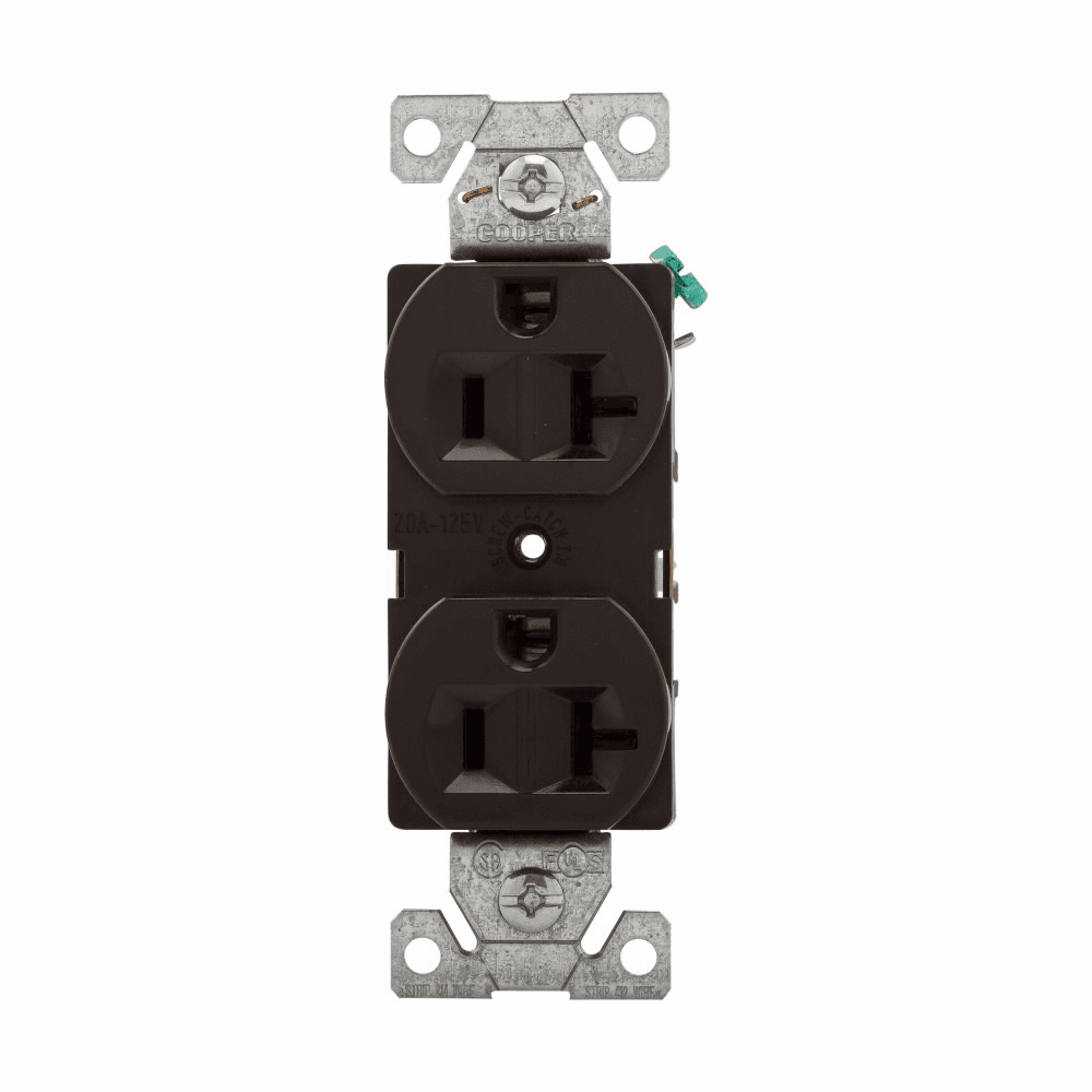 Eaton 5362B 5362B Eaton - Eaton Arrow Hart heavy-duty industrial specification grade duplex receptacle, #14-10 AWG, 20A, Industrial, Flush, 125V, Back and side, Brown, Brass, Nylon, 5-20R, Duplex, Screw, Glass-filled nylon Eaton 5362B 5362B Eaton - Eaton Arrow Hart heavy-duty industrial specification grade duplex receptacle, #14-10 AWG, 20A, Industrial, Flush, 125V, Back and side, Brown, Brass, Nylon, 5-20R, Duplex, Screw, Glass-filled nylon