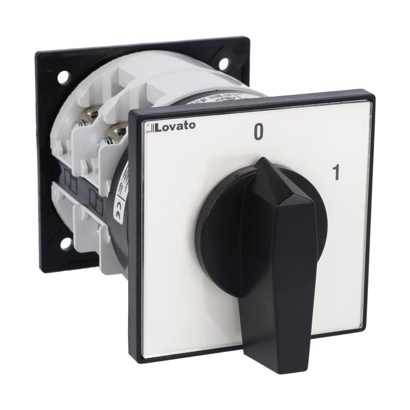 Lovato Electric 7GN12592O 7GN12592O Lovato - Rotary cam switch 7GN series, ON-OFF switch 4 poles 125A, for rear mounting with black handle, front plate 48X48mm Lovato Electric 7GN12592O 7GN12592O Lovato - Rotary cam switch 7GN series, ON-OFF switch 4 poles 125A, for rear mounting with black handle, front plate 48X48mm