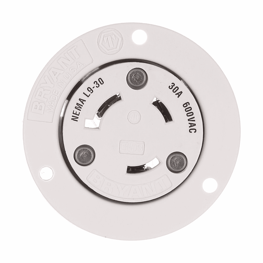 Eaton CWL930FO CWL930FO Eaton - Eaton auto grip locking flanged outlet, #14-8 AWG, 30A, Industrial, 600V, Back wiring, Black, white, L9-30, Two-pole, Three-wire, Nylon, -40° to 60°C Eaton CWL930FO CWL930FO Eaton - Eaton auto grip locking flanged outlet, #14-8 AWG, 30A, Industrial, 600V, Back wiring, Black, white, L9-30, Two-pole, Three-wire, Nylon, -40° to 60°C