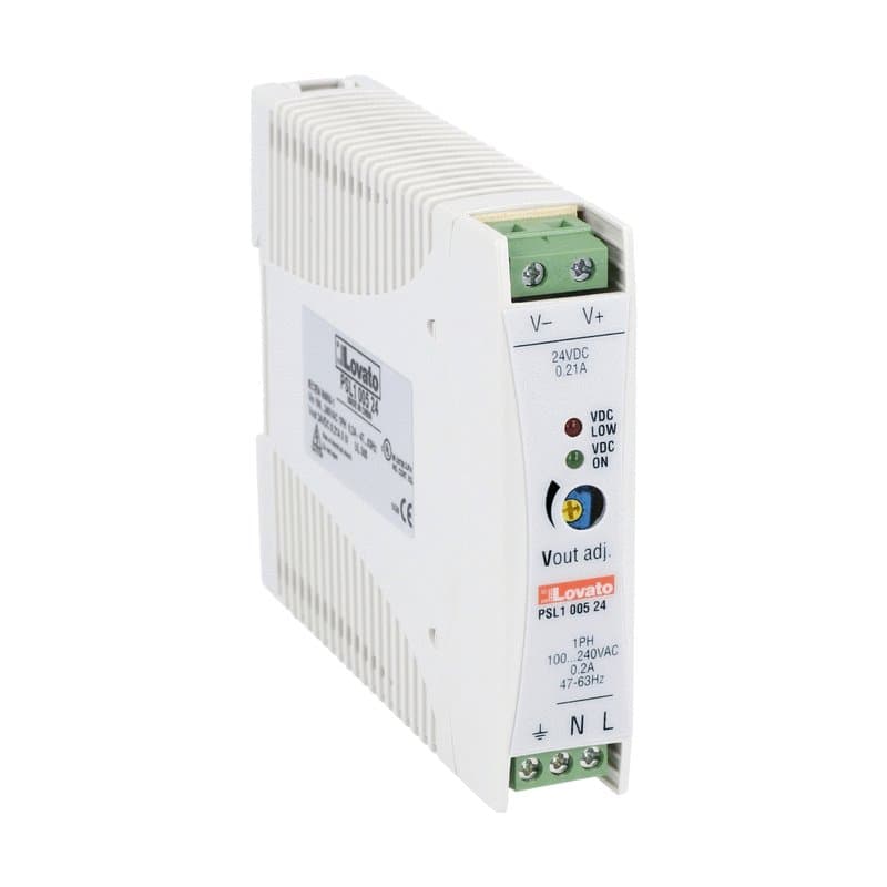 Lovato Electric PSL100524 PSL100524 Lovato - DIN rail switching power supply, single-phase. 24VDC, 0.21A/5W Lovato Electric PSL100524 PSL100524 Lovato - DIN rail switching power supply, single-phase. 24VDC, 0.21A/5W