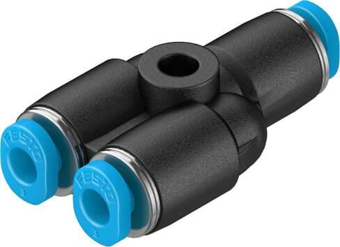Festo 153370 push-in Y-connector QSMY-3 Size: Mini, Nominal size: 1,6 mm, Assembly position: Any, Container size: 10, Design structure: Push/pull principle Festo 153370 push-in Y-connector QSMY-3 Size: Mini, Nominal size: 1,6 mm, Assembly position: Any, Container size: 10, Design structure: Push/pull principle