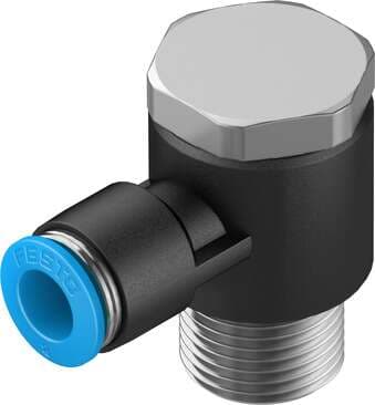 Festo 153091 push-in L-fitting QSLV-3/8-8 360° orientable, male thread with external hexagon. Size: Standard, Nominal size: 6 mm, Type of seal on screw-in stud: coating, Assembly position: Any, Container size: 10 Festo 153091 push-in L-fitting QSLV-3/8-8 360° orientable, male thread with external hexagon. Size: Standard, Nominal size: 6 mm, Type of seal on screw-in stud: coating, Assembly position: Any, Container size: 10