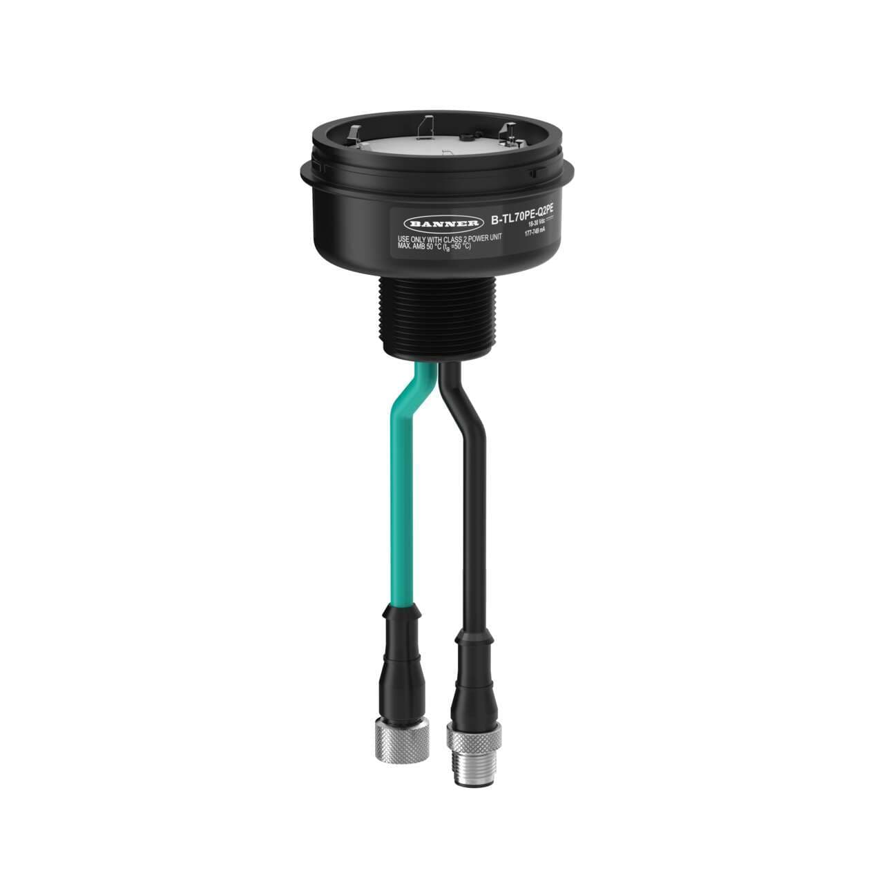 Banner B-TL70PE-Q2PE Banner B-TL70PE-Q2PE - TL70 Pro with Ethernet Base Module; Voltage: 18-30 V dc; Environmental Rating: IP65; Dual PVC Pigtails,475 mm (18.7 in) 4-pin M12 Female D-Code +475 mm (18.7 in) 4-pin M12 Male; Black Housing Banner B-TL70PE-Q2PE Banner B-TL70PE-Q2PE - TL70 Pro with Ethernet Base Module; Voltage: 18-30 V dc; Environmental Rating: IP65; Dual PVC Pigtails,475 mm (18.7 in) 4-pin M12 Female D-Code +475 mm (18.7 in) 4-pin M12 Male; Black Housing