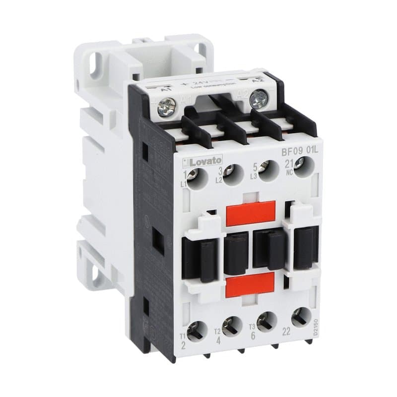Lovato Electric BF0901L048 BF0901L048 Lovato - Three-pole contactor, IEC operating current Ie (AC3) = 9A, DC coil low consumption, 48VDC, 1NC auxiliary contact Lovato Electric BF0901L048 BF0901L048 Lovato - Three-pole contactor, IEC operating current Ie (AC3) = 9A, DC coil low consumption, 48VDC, 1NC auxiliary contact