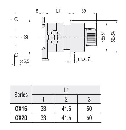 Lovato Electric GX2005O48 GX2005O48 Lovato - Rotary cam switch GX series, ON-OFF switch 1 pole 20A, modular service cover for 35mm DIN reail mounting with black handle, front plate 45X54mm Lovato Electric GX2005O48 GX2005O48 Lovato - Rotary cam switch GX series, ON-OFF switch 1 pole 20A, modular service cover for 35mm DIN reail mounting with black handle, front plate 45X54mm