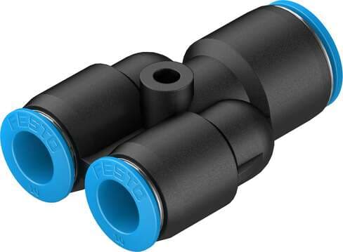 Festo 153156 push-in Y-connector QSY-12-10 reducing. Size: Standard, Nominal size: 5,8 mm, Assembly position: Any, Container size: 10, Design structure: Push/pull principle Festo 153156 push-in Y-connector QSY-12-10 reducing. Size: Standard, Nominal size: 5,8 mm, Assembly position: Any, Container size: 10, Design structure: Push/pull principle