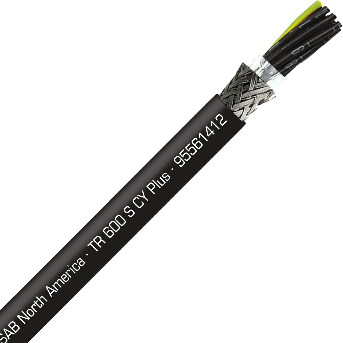 SAB 95561412 TR 600 CY Plus - 14 AWG/12c, shielded UV and oil resistant flexible exposed run tray cable with reduced O.D., UL, CSA, CE, RoHS SAB 95561412 TR 600 CY Plus - 14 AWG/12c, shielded UV and oil resistant flexible exposed run tray cable with reduced O.D., UL, CSA, CE, RoHS