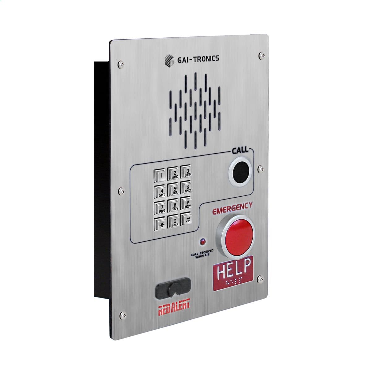 Hubbell 398-702RT GAI-TRONICS� RED ALERT� Emergency VoIP Flush-Mount Telephones are designed to provide direct point-to-point communications between personnel throughout a facility over an existing internet protocol LAN. The Models 397-700RT and 398-702RT provide a plug-an Hubbell 398-702RT GAI-TRONICS� RED ALERT� Emergency VoIP Flush-Mount Telephones are designed to provide direct point-to-point communications between personnel throughout a facility over an existing internet protocol LAN. The Models 397-700RT and 398-702RT provide a plug-an