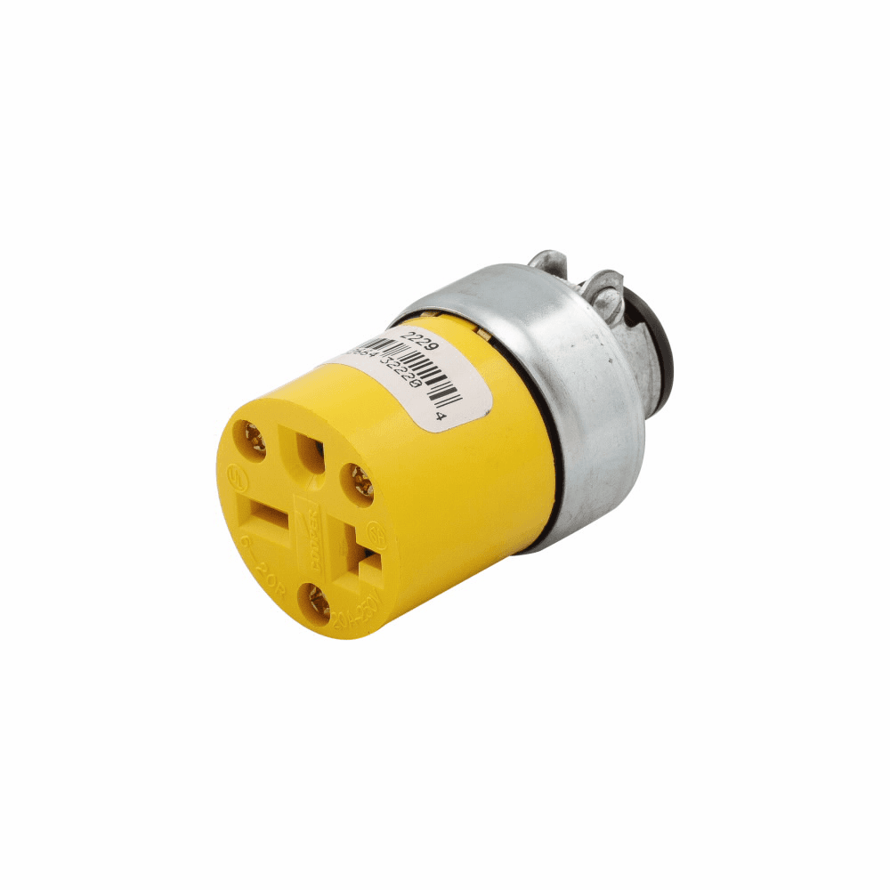 Eaton 2229-BOX 2229-BOX Eaton - Eaton straight blade connector , #18-10 AWG, 20A, Commercial, 250V, Back wire, Yellow, Brass, Armored vinyl, PVC, 6-20R, Two-pole, three-wire, grounding, Screw, Vinyl, ED Box Eaton 2229-BOX 2229-BOX Eaton - Eaton straight blade connector , #18-10 AWG, 20A, Commercial, 250V, Back wire, Yellow, Brass, Armored vinyl, PVC, 6-20R, Two-pole, three-wire, grounding, Screw, Vinyl, ED Box