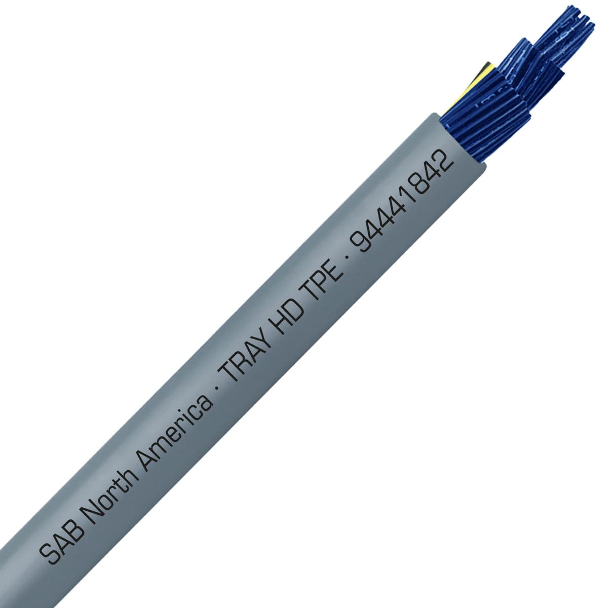 SAB 94441842 TRAY HD TPE - 18 AWG/42c, heavy duty exposed run TPE tray cable with blue conductors, UL, CSA, CE, RoHS SAB 94441842 TRAY HD TPE - 18 AWG/42c, heavy duty exposed run TPE tray cable with blue conductors, UL, CSA, CE, RoHS