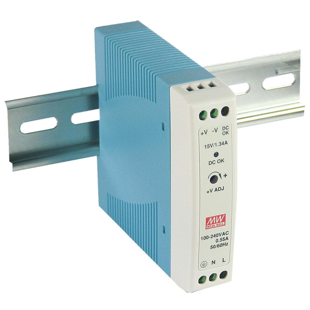 MEAN WELL MDR-20-24 AC-DC Industrial DIN rail power supply; Output 24Vdc at 1A; plastic case MEAN WELL MDR-20-24 AC-DC Industrial DIN rail power supply; Output 24Vdc at 1A; plastic case