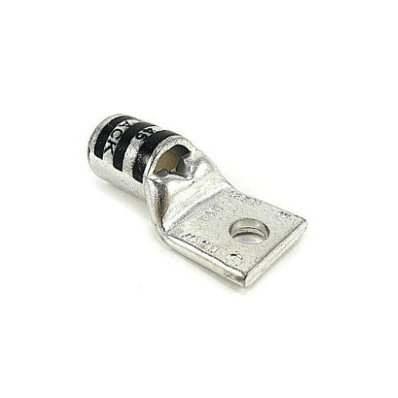 Thomas & Betts 54158 600 V to 35 kV, 5/16" Stud, 1.88" L, 2/0 AWG, Black, Electro Tin Plated Wrought Copper, 1-Hole, Standard, Straight Barrel, Compression Cable Lug Thomas & Betts 54158 600 V to 35 kV, 5/16" Stud, 1.88" L, 2/0 AWG, Black, Electro Tin Plated Wrought Copper, 1-Hole, Standard, Straight Barrel, Compression Cable Lug