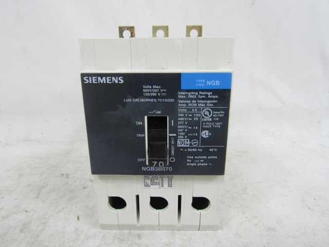 NGB3B070 Part Image. Manufactured by Siemens.