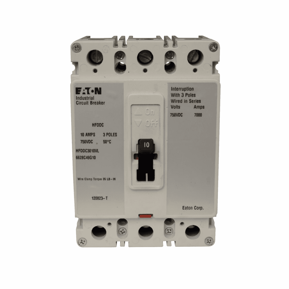 B-Line HFDDC3080L HFDDC3080L B-Line - Eaton Series C DC/PvGard complete molded case circuit breaker, F-frame, HFD, Complete breaker, Fixed thermal, fixed magnetic trip type, Three-pole, 80A, 600 Vac, 250 Vdc, 42 kAIC at 600 Vac, Line and load, Vdc B-Line HFDDC3080L HFDDC3080L B-Line - Eaton Series C DC/PvGard complete molded case circuit breaker, F-frame, HFD, Complete breaker, Fixed thermal, fixed magnetic trip type, Three-pole, 80A, 600 Vac, 250 Vdc, 42 kAIC at 600 Vac, Line and load, Vdc