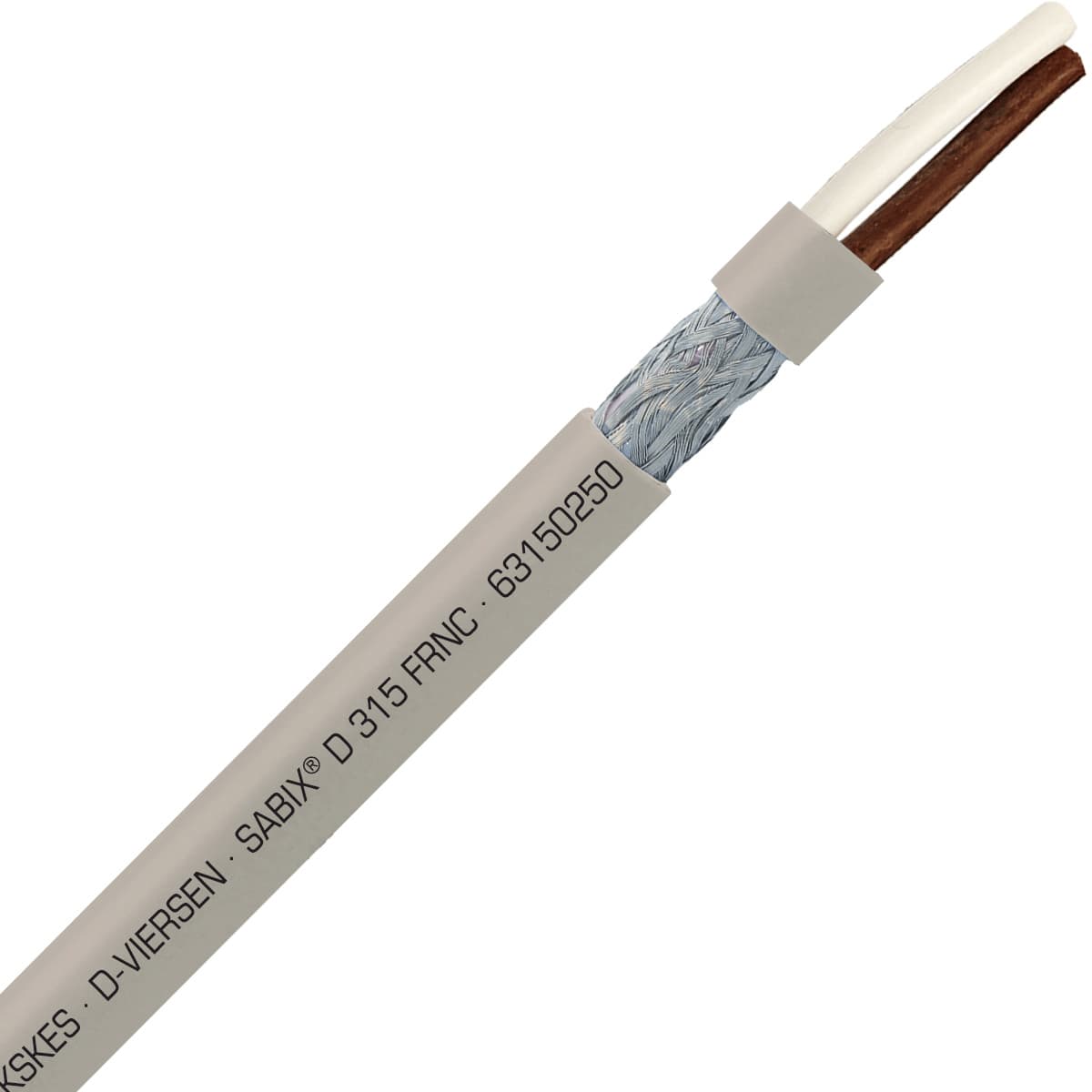 SAB 63150250 SABIX D 315 FRNC -20 AWG/2c, halogen-free flame retardant flexible SABIX data cable, CE, RoHS SAB 63150250 SABIX D 315 FRNC -20 AWG/2c, halogen-free flame retardant flexible SABIX data cable, CE, RoHS