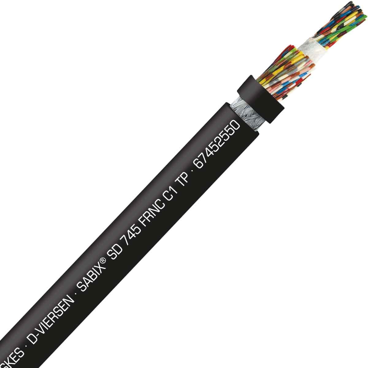 SAB 67452550 SABIX SD 745 C FRNC C1 TP - 22 AWG/25pr, shielded halogen-free flame retardant continuous flex data cable, CE, RoHS SAB 67452550 SABIX SD 745 C FRNC C1 TP - 22 AWG/25pr, shielded halogen-free flame retardant continuous flex data cable, CE, RoHS