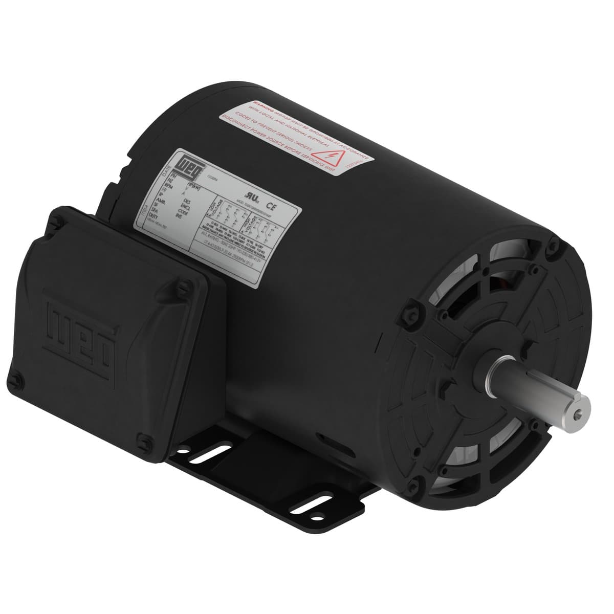 WEG 00118OT3P143T-SGH Rolled Steel NEMA Premium Efficiency 1 HP 4P 143/5T 3Ph 200 V 60 Hz IC01 - ODP - Foot-mounted WEG 00118OT3P143T-SGH Rolled Steel NEMA Premium Efficiency 1 HP 4P 143/5T 3Ph 200 V 60 Hz IC01 - ODP - Foot-mounted