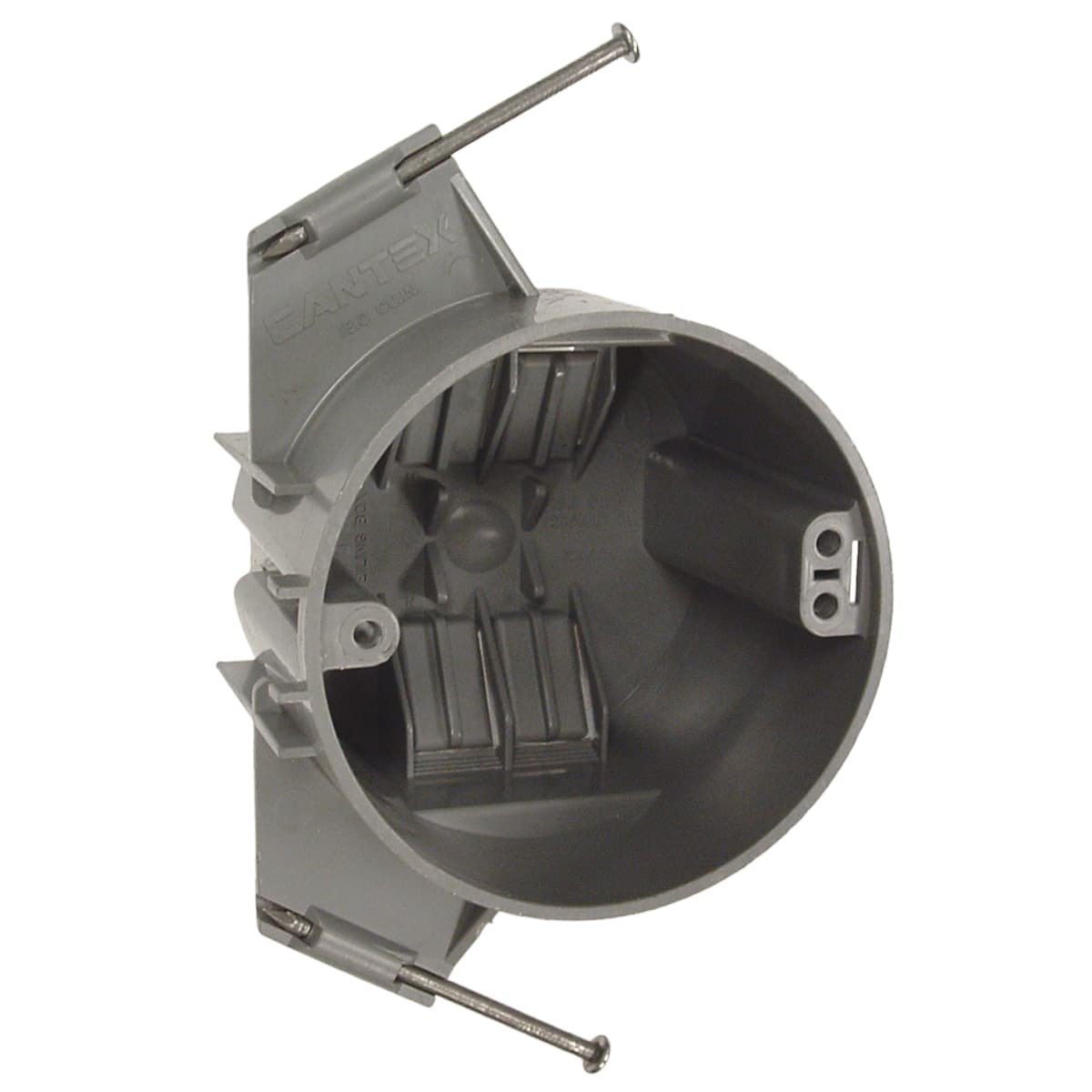 Hubbell 7119RAC 3-1/2 in. Round Nonmetallic Ceiling Box, 2-5/8 in. Deep ; RACO® Nonmetallic cable boxes provide the installer with a cost alternative that is lightweight and easy to install. ; Self-clamping wire entry clamps. ; Round fixture boxes offer an optional fron Hubbell 7119RAC 3-1/2 in. Round Nonmetallic Ceiling Box, 2-5/8 in. Deep ; RACO® Nonmetallic cable boxes provide the installer with a cost alternative that is lightweight and easy to install. ; Self-clamping wire entry clamps. ; Round fixture boxes offer an optional fron