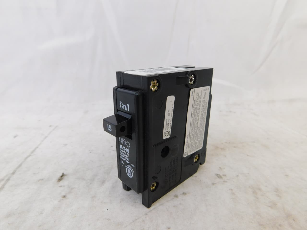 Eaton CL115 CL115 Eaton - Eaton Classified 3/4" thermal magnetic circuit breaker,Type CL 1-Inch classified replacement breaker,15 A,10 kAIC,Single-pole,120/240V,CL,#14-4 AWG Cu/Al,CL Eaton CL115 CL115 Eaton - Eaton Classified 3/4" thermal magnetic circuit breaker,Type CL 1-Inch classified replacement breaker,15 A,10 kAIC,Single-pole,120/240V,CL,#14-4 AWG Cu/Al,CL