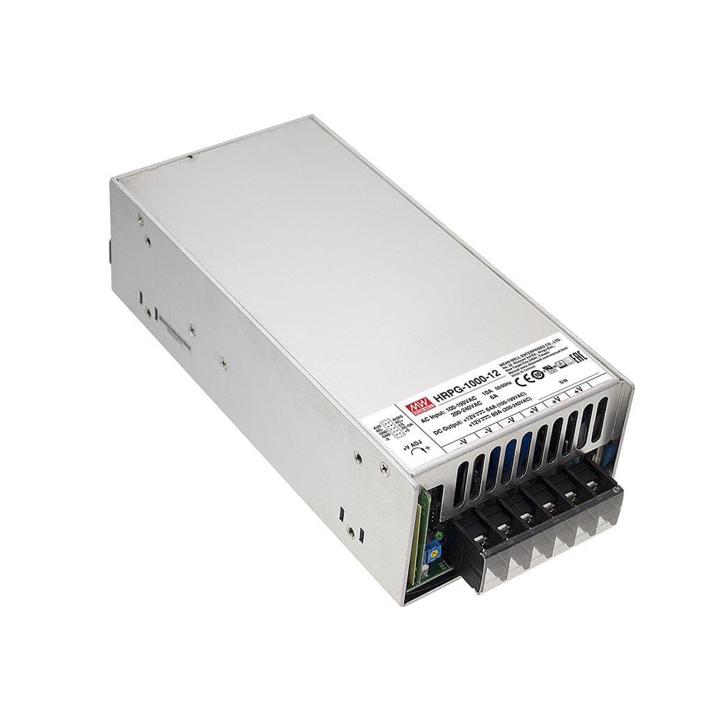 MEAN WELL HRPG-1000-15 AC-DC Single output Enclosed power supply with PFC; Output 15Vdc at 64A; 5Vdc at 0.3A auxiliary output; remote ON/OFF; remote sense; DC OK signal MEAN WELL HRPG-1000-15 AC-DC Single output Enclosed power supply with PFC; Output 15Vdc at 64A; 5Vdc at 0.3A auxiliary output; remote ON/OFF; remote sense; DC OK signal