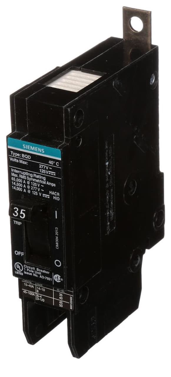 Siemens BQD135 Siemens BQD135 Miniature Circuit Breakers (MCBs) 1P 35A 277V Siemens BQD135 Siemens BQD135 Miniature Circuit Breakers (MCBs) 1P 35A 277V