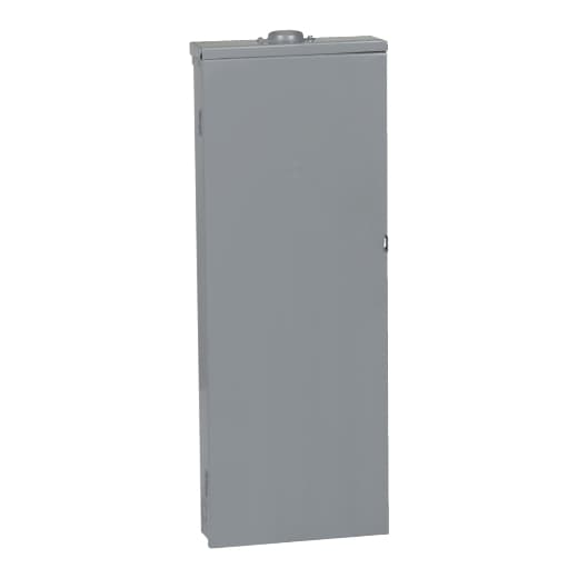 Schneider Electric QO330MQ150RB Square D by Schneider Electric QO330MQ150RB is a load center designed for surface mounting with a rated current of 150A and a connection type featuring lugs. It measures H1000mm x W375mm (H39.37" x W14.76") and offers 30 spaces for single pole circuits. This load center is built with a welded galvannealed steel enclosure and tin-plated copper busbar, ensuring compatibility with both aluminium and copper lugs ranging from 4AWG to 300kcmil. It operates on a three-phase network (3PH-3W/4W) with a rated voltage of 120Vac/240Vac and has a short circuit breaking rating of 25kA. The QO330MQ150RB is designed to offer a degree of protection rated at NEMA 3R. Schneider Electric QO330MQ150RB Square D by Schneider Electric QO330MQ150RB is a load center designed for surface mounting with a rated current of 150A and a connection type featuring lugs. It measures H1000mm x W375mm (H39.37" x W14.76") and offers 30 spaces for single pole circuits. This load center is built with a welded galvannealed steel enclosure and tin-plated copper busbar, ensuring compatibility with both aluminium and copper lugs ranging from 4AWG to 300kcmil. It operates on a three-phase network (3PH-3W/4W) with a rated voltage of 120Vac/240Vac and has a short circuit breaking rating of 25kA. The QO330MQ150RB is designed to offer a degree of protection rated at NEMA 3R.