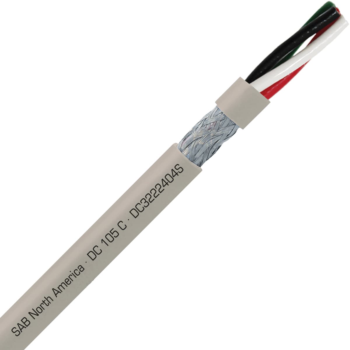 SAB DC3222404S DC 105 C - 24 AWG/4c, shielded flexible oil resistant data cable, UL, CSA, CE, RoHS SAB DC3222404S DC 105 C - 24 AWG/4c, shielded flexible oil resistant data cable, UL, CSA, CE, RoHS